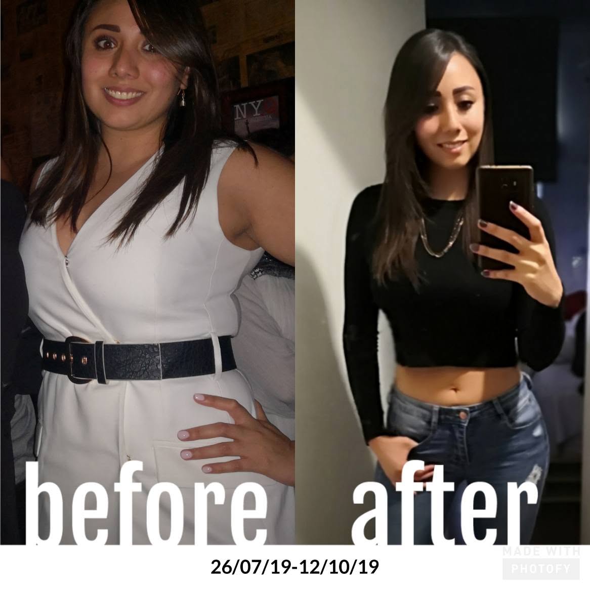 Testimonio antes y después de una clienta de Keto Reto